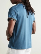Nike Tennis - NikeCourt Heritage Logo-Appliquéd Cotton-Blend Mesh Polo Shirt - Blue