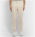 Saman Amel - Tapered Pleated Cotton-Blend Twill Trousers - Neutrals