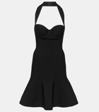 Alaïa Ribbed-knit halterneck minidress