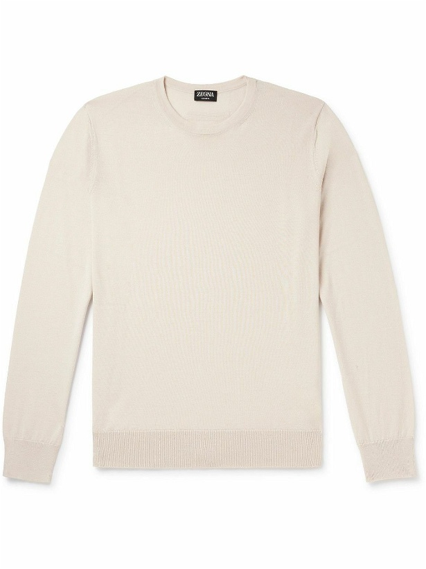 Photo: Zegna - Cashmere and Silk-Blend Sweater - Neutrals