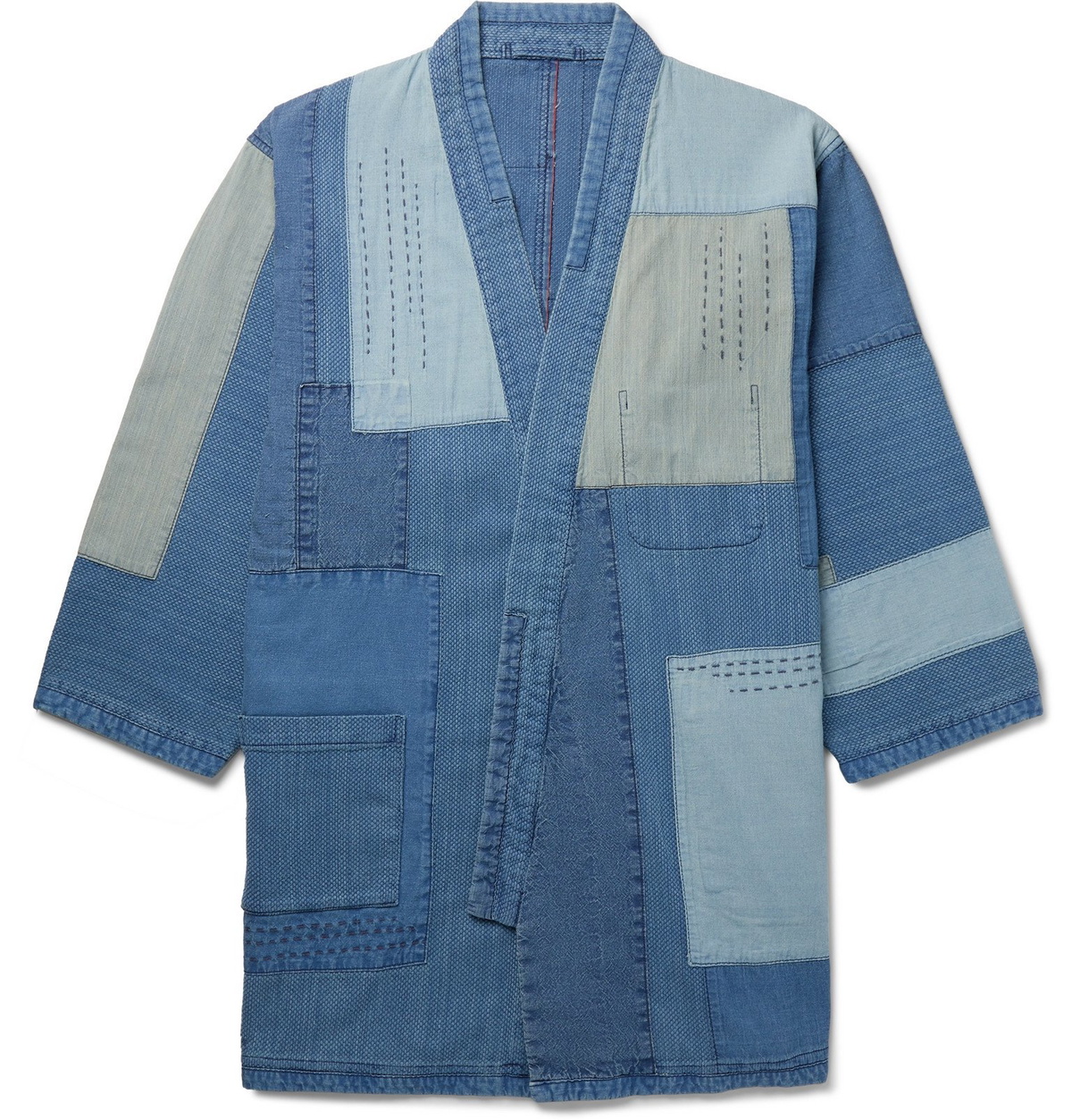 Blue Jacket Patchwork Blue Blue Japan - Patchwork Denim Jacket - Blue Blue Blue Japan