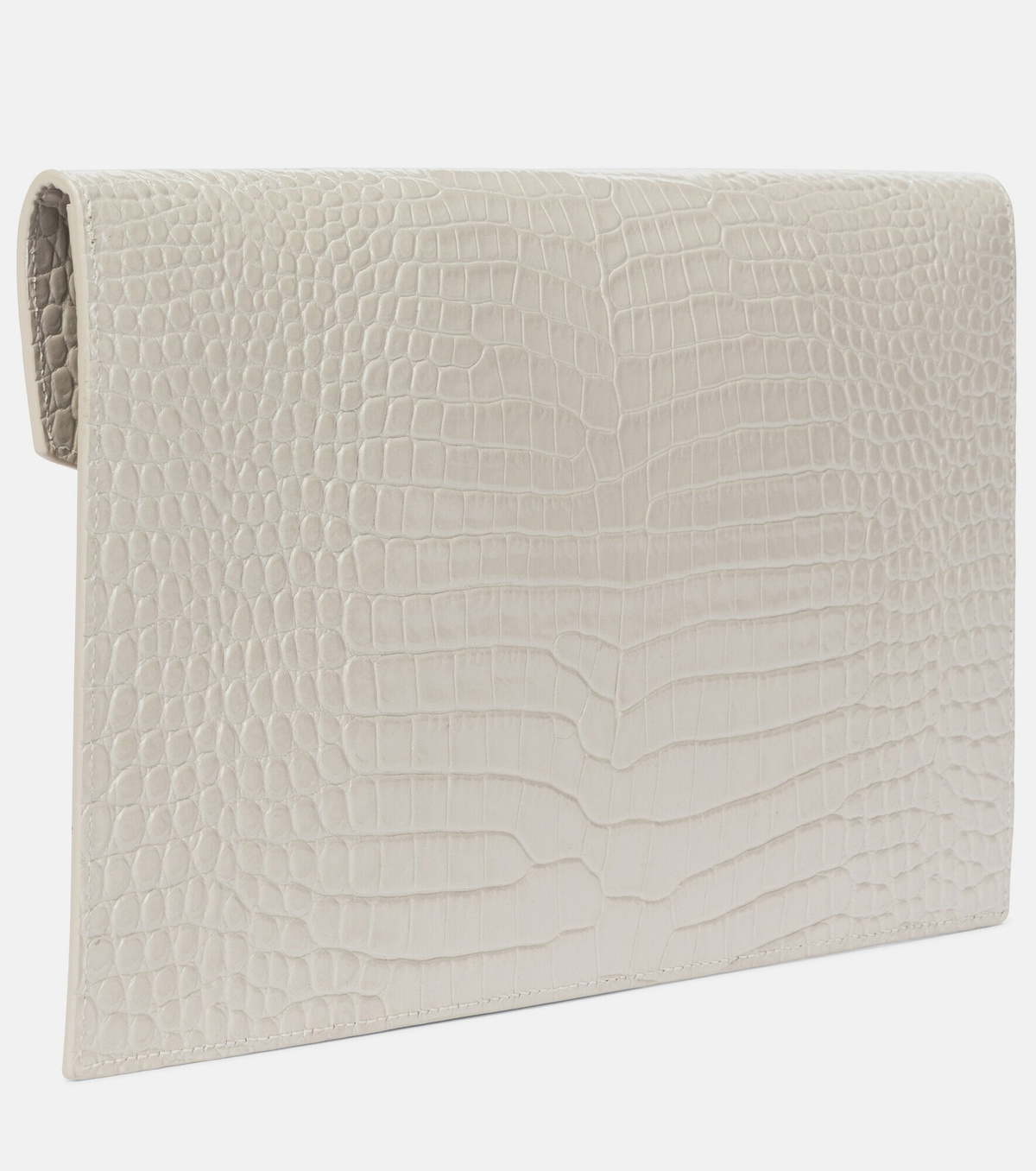 Saint Laurent - Uptown croc-effect leather clutch Saint Laurent
