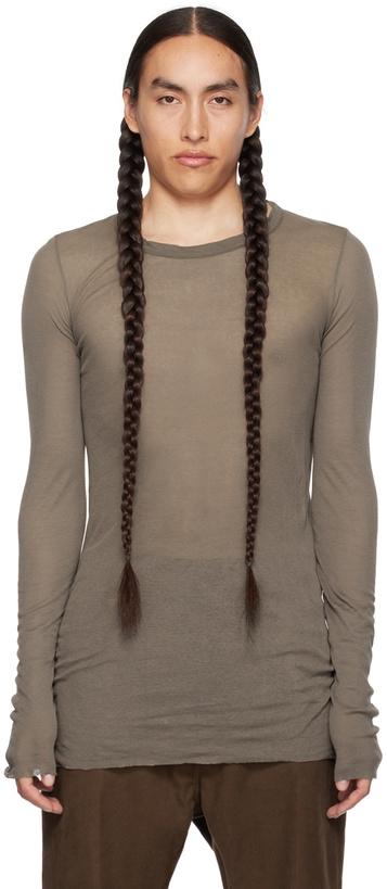 Photo: Rick Owens Gray Crewneck Long Sleeve T-Shirt