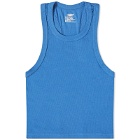 Mayde Women's Cropped Ribbed Tank Vest in Pacific
