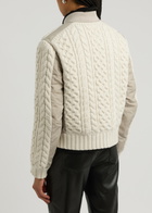 Rag & Bone Manston Cable-knit Shell Bomber Jacket Cream