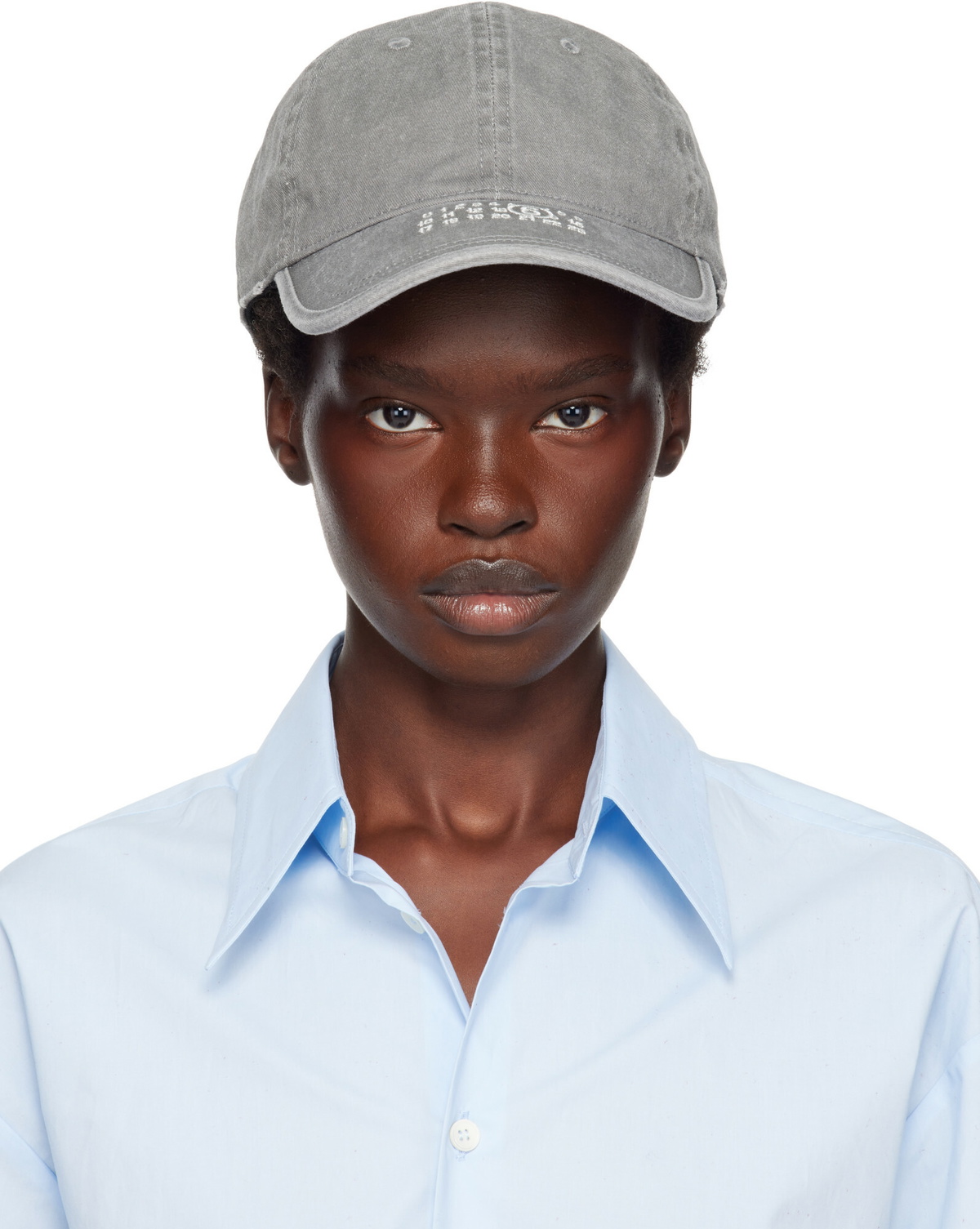 MM6 Maison Margiela Gray Embroidered Logo Cap
