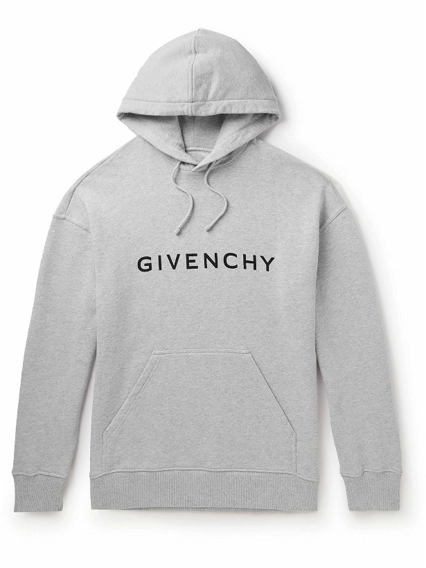 Photo: Givenchy - Archetype Logo-Print Cotton-Jersey Hoodie - Gray