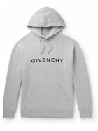 Givenchy - Archetype Logo-Print Cotton-Jersey Hoodie - Gray