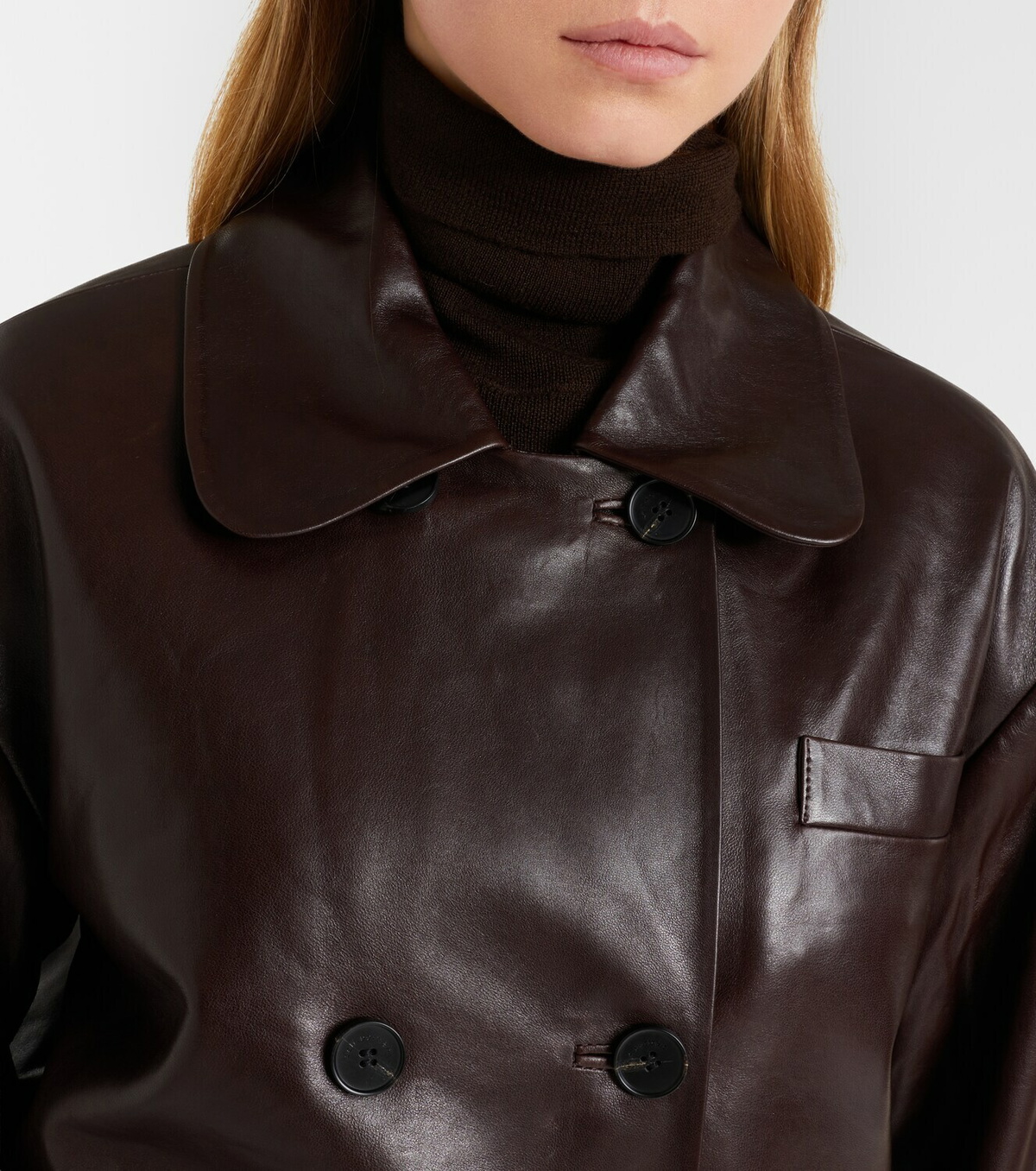 Self-Portrait Cropped leather jacket