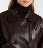 Self-Portrait Cropped leather jacket