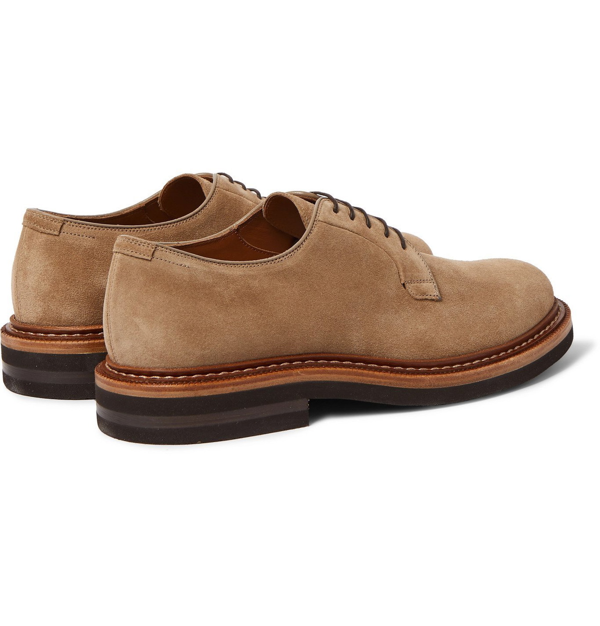 Brunello Cucinelli - Suede Derby Shoes - Neutrals Brunello Cucinelli