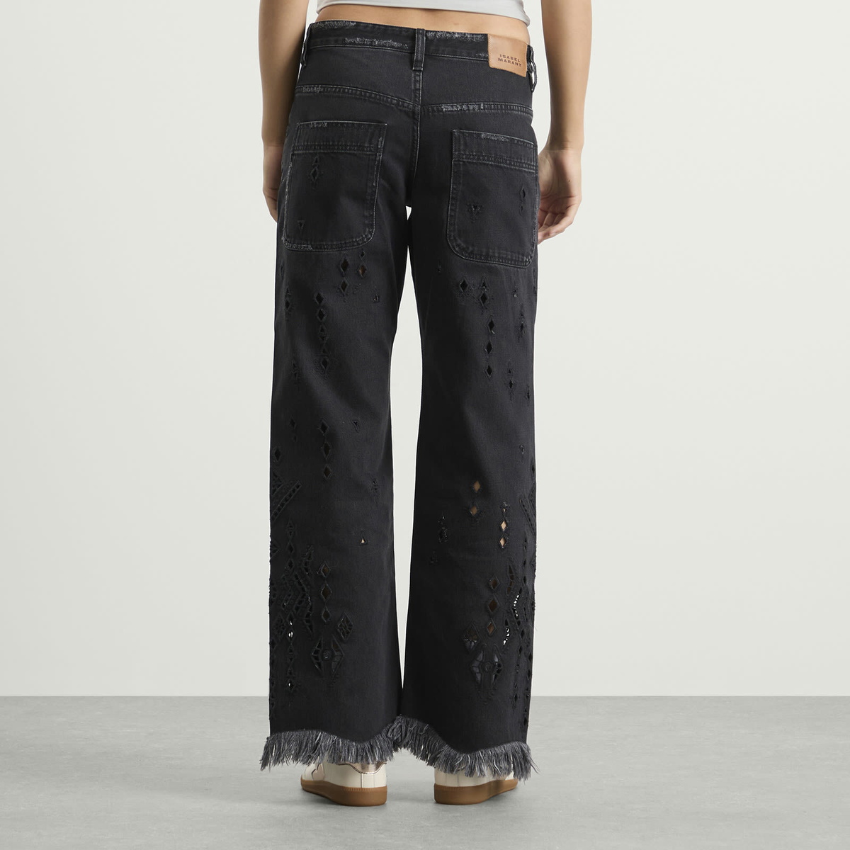 Isabel Marant Women's Amia Embroidered Jeans in Black