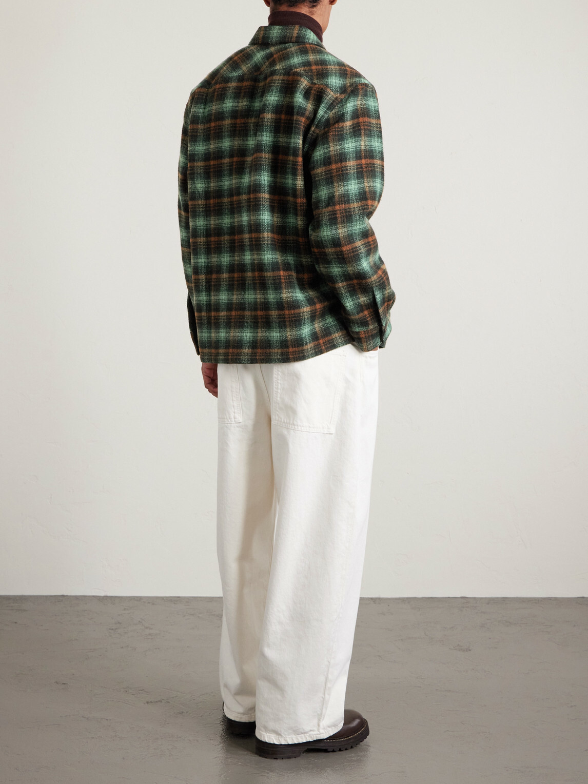 RRL - Checked Wool Overshirt - Green