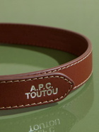 A.P.C. - Toutou Logo-Print Leather Dog Collar - Brown