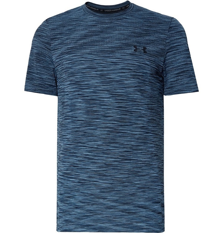 Photo: Under Armour - Vanish Seamless Space-Dyed HeatGear T-Shirt - Men - Storm blue
