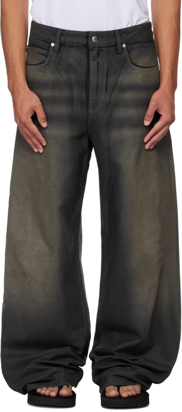 Photo: Alexander Wang Black Leather Look Relaxed Jeans