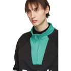 Reebok Classics Black and Green Half-Zip Pullover