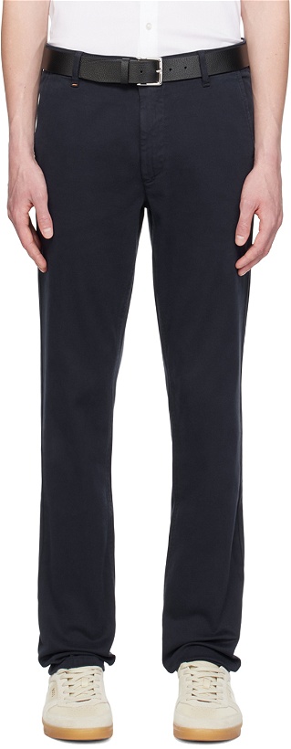 Photo: BOSS Navy Slim-Fit Trousers