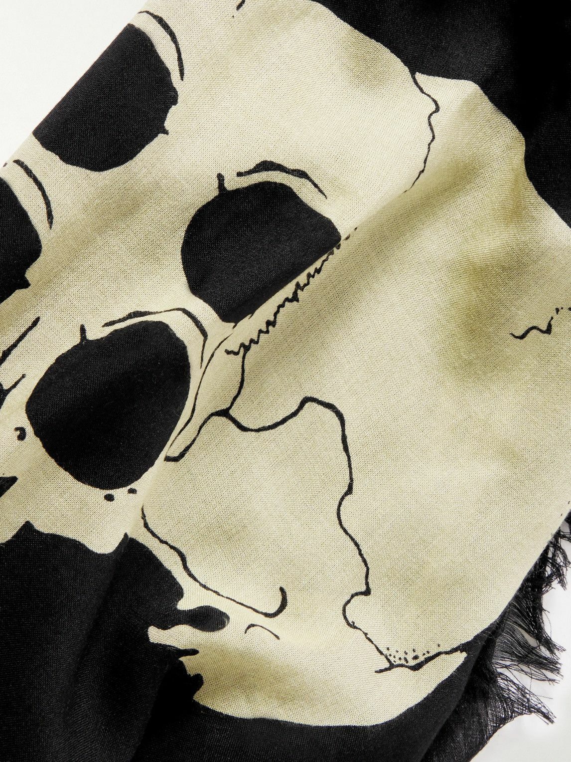KAPITAL - Fringed Printed Voile Scarf