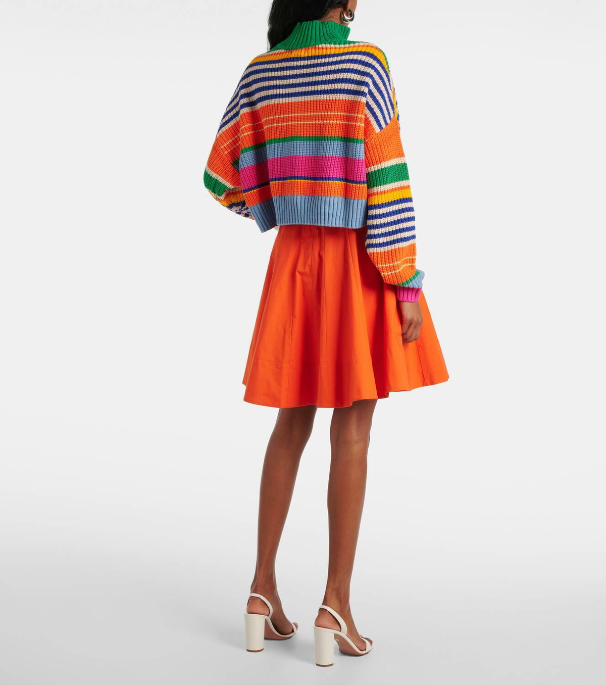 Staud Hampton cropped half-zip sweater