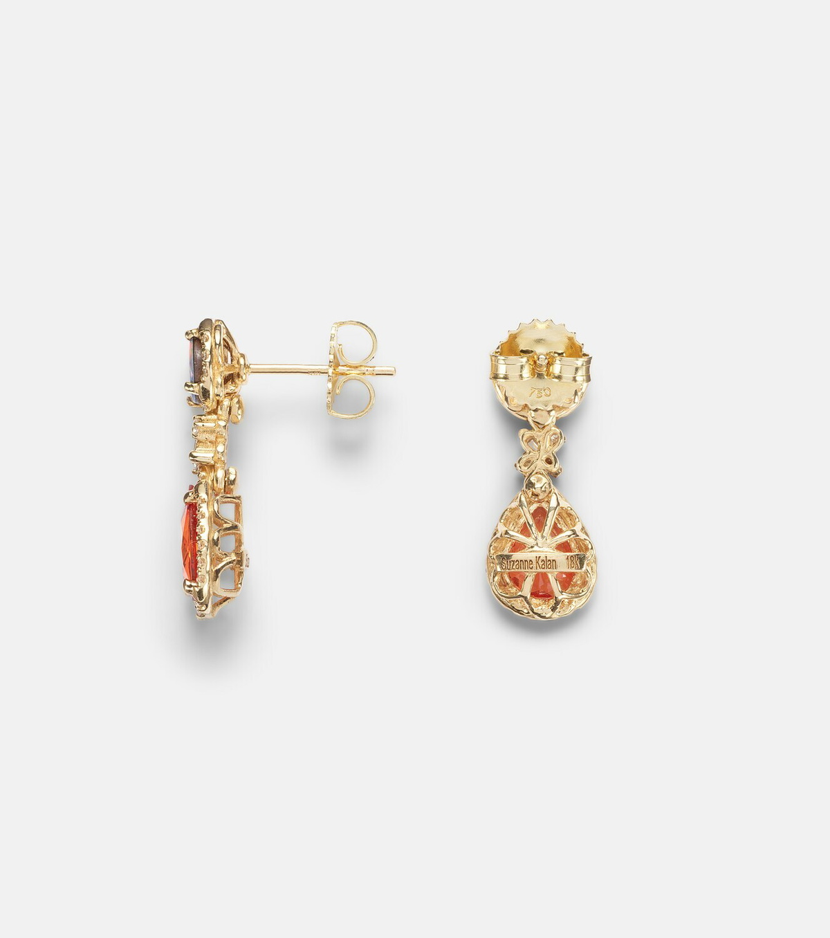 Suzanne Kalan Doublet 18kt gold drop earrings with gemstones