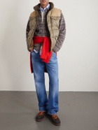 RRL - Suede-Trimmed Shell Gilet - Green