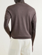 Altea - Linen and Cotton-Blend T-Shirt - Brown