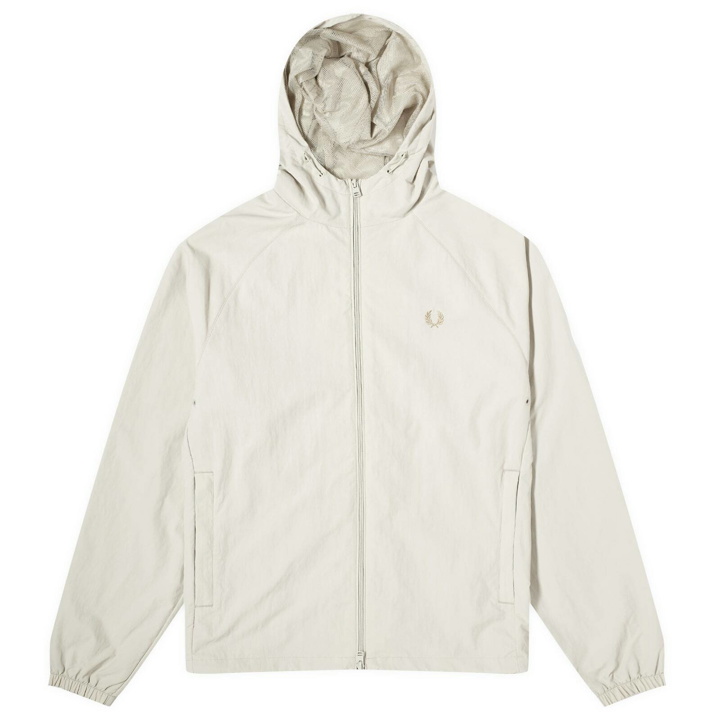 Photo: Fred Perry Men's Hooded Shell Jacket in Light Oyster