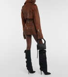 LaQuan Smith Leather cargo mini skirt