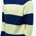 Sunnei Men's Broad Stripe Roll Neck Knit in Light Yellow/Blue