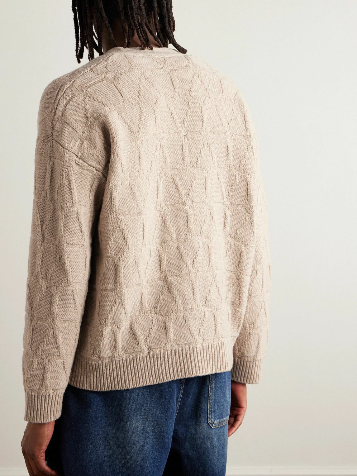Valentino Garavani Men Cream Wool Sweater main image 1