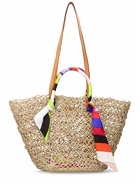 PUCCI Basket Straw & Twill Shoulder Bag