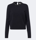 Vince Embellished wool and cashmere-blend sweater