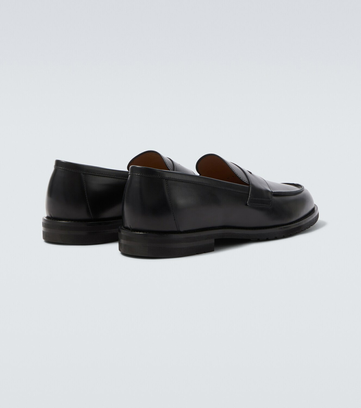 Thom Sweeney Leather penny loafers