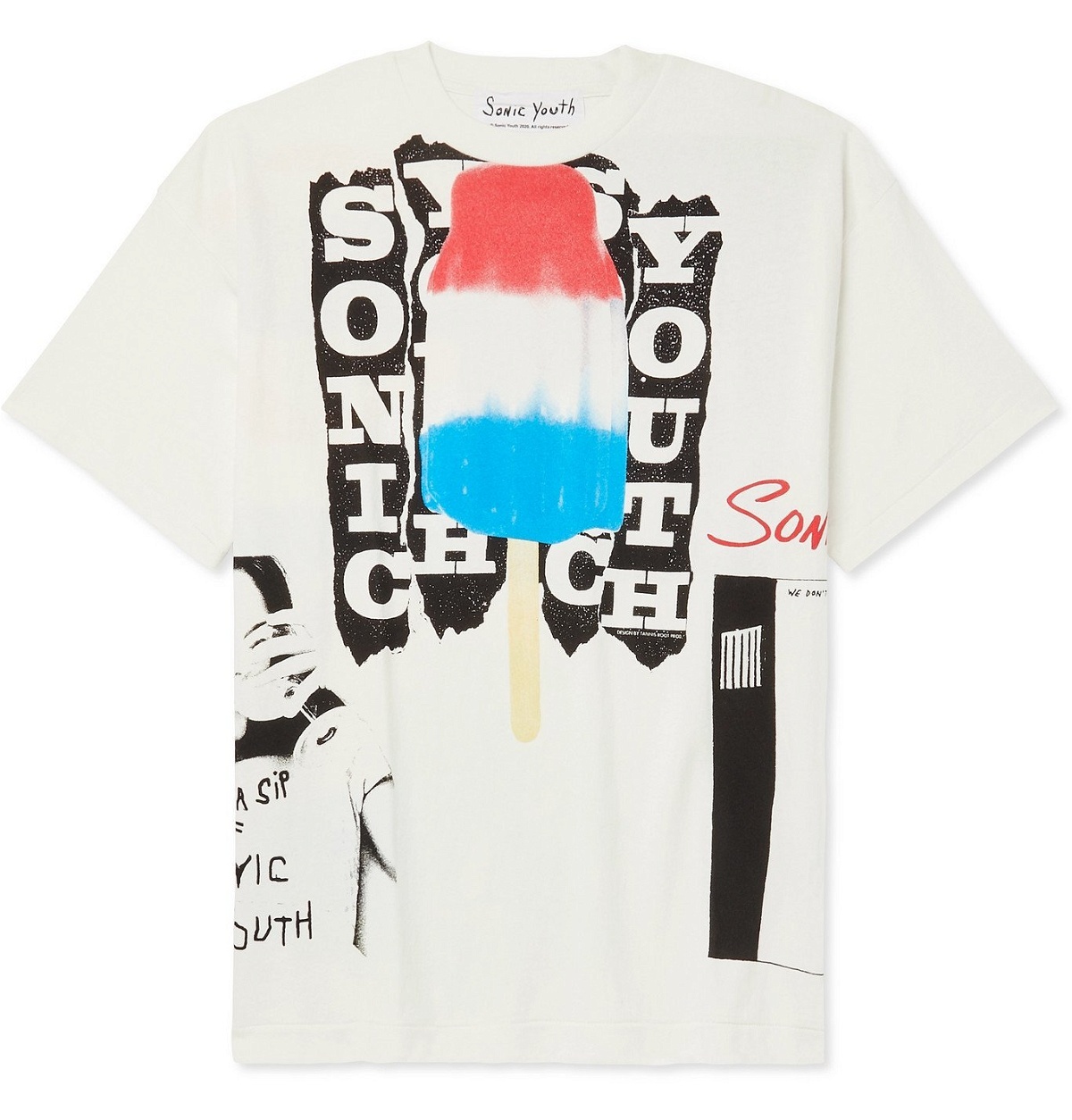 Sovereign Effektivitet fleksibel FLAGSTUFF - Sonic Youth Printed Cotton-Jersey T-Shirt - White Flagstuff