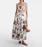 Agua by Agua Bendita Delta floral linen maxi skirt