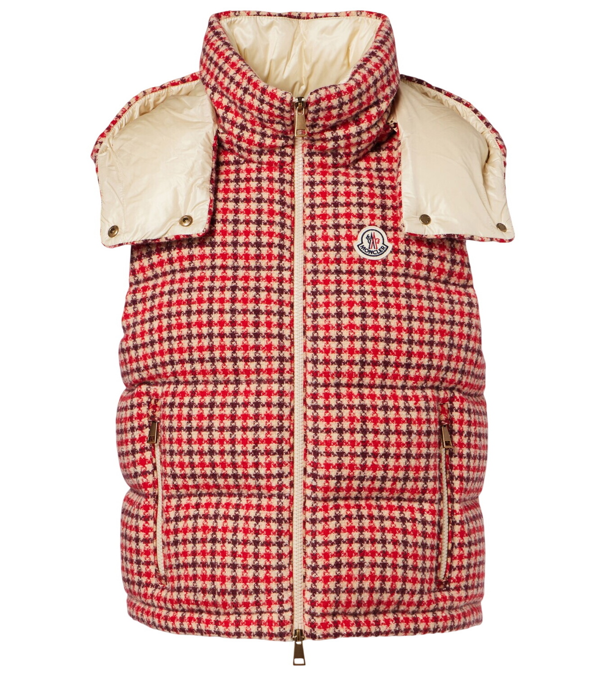 Moncler Ghany Quilted Shell Gilet Burgundy Moncler