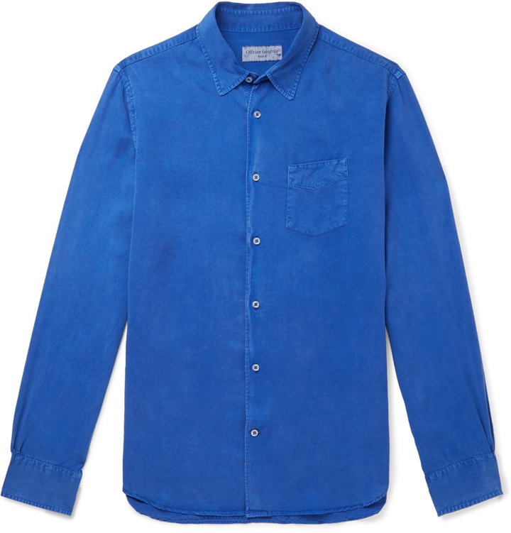 Photo: Officine Generale - Benoit Pigment-Dyed Lyocell Shirt - Blue