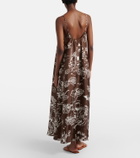Asceno Napoli printed silk twill maxi dress