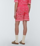 Alanui - Bandana cotton-blend piqué shorts