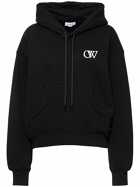 OFF-WHITE Flocked Cotton Hoodie with Logo