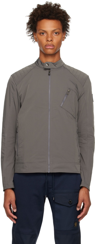 Photo: Belstaff Grey Tonal V Racer Jacket