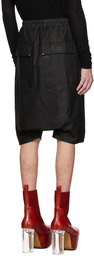 Rick Owens Black Leather Rick's Pods Shorts