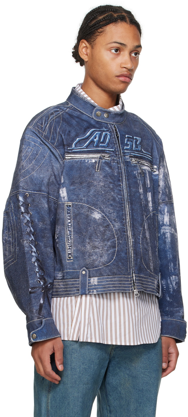 Andersson Bell Blue Zen Trompe L'œil Rider Denim Jacket