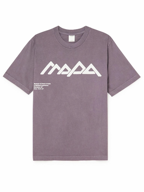 Photo: Museum Of Peace & Quiet - Peaks Printed Cotton-Jersey T-Shirt - Purple