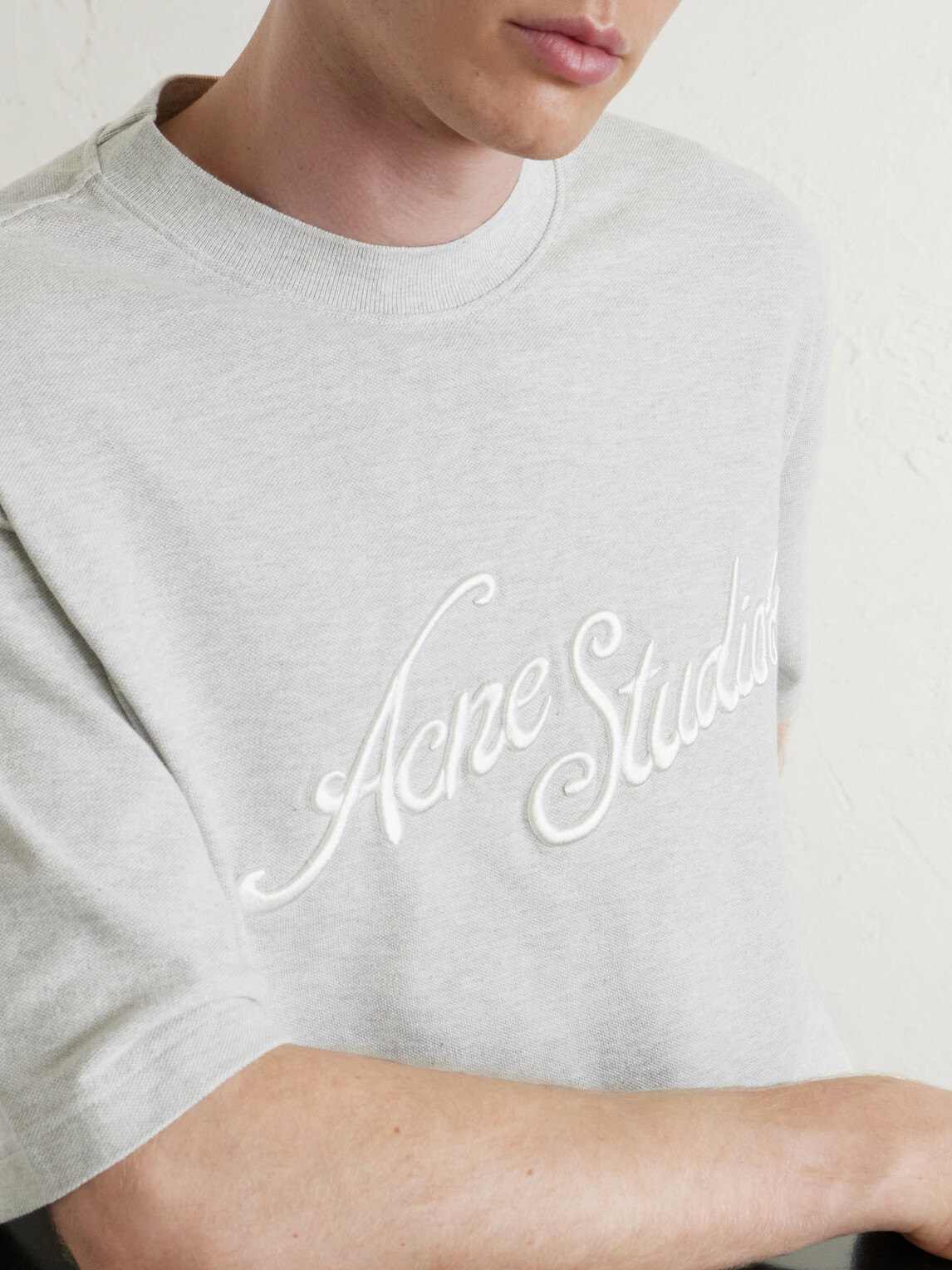 Acne Studios - Logo-Embroidered Cotton-Piqué T-Shirt - Gray