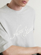 Acne Studios - Logo-Embroidered Cotton-Piqué T-Shirt - Gray