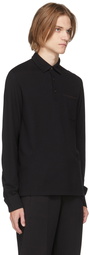 Ermenegildo Zegna Black Cotton Long Sleeve Polo