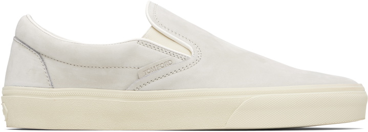Photo: TOM FORD Gray Nubuck Jude Slip On Sneakers