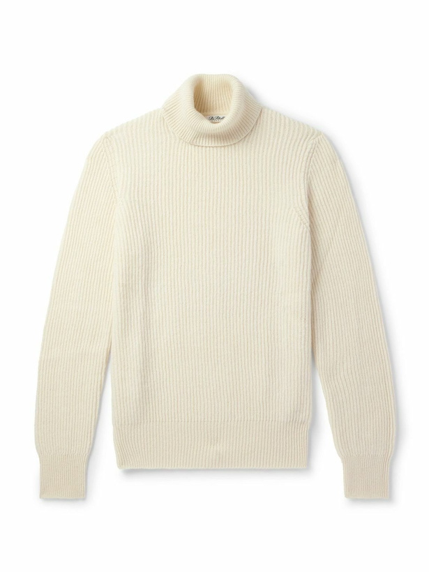Photo: De Petrillo - Slim-Fit Ribbed Merino Wool and Cashmere-Blend Rollneck Sweater - Neutrals